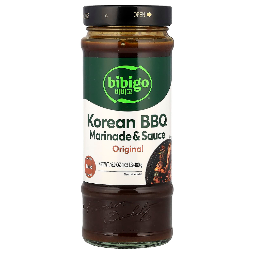 Bibigo, Маринад и соус, корейское барбекю, оригинальный вкус, 480 г (16,9 унции)