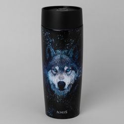ТЕРМОКРУЖКА AGNESS "ВОЛК" 360МЛ