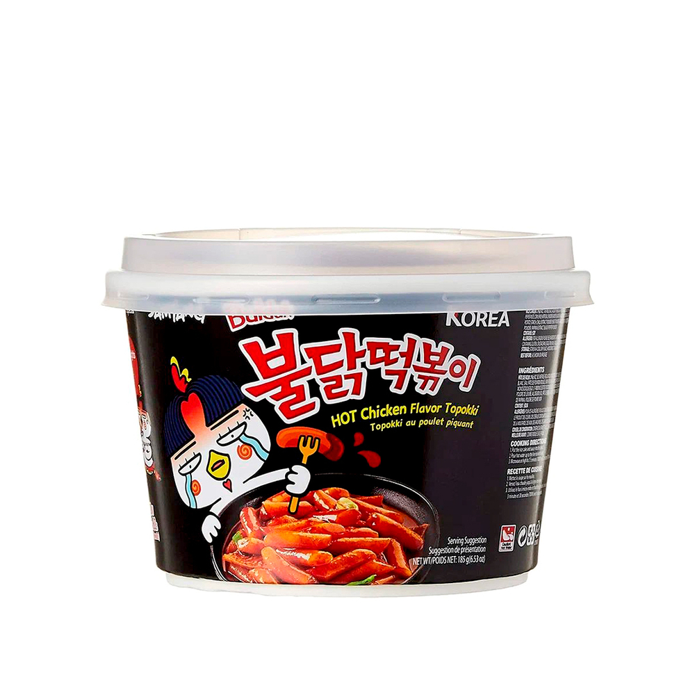 Рисовые клецки (токпокки) Samyang Buldak Hot Chicken Flavor Topokki вкус курицы острые в соусе (б.банка) 185 г