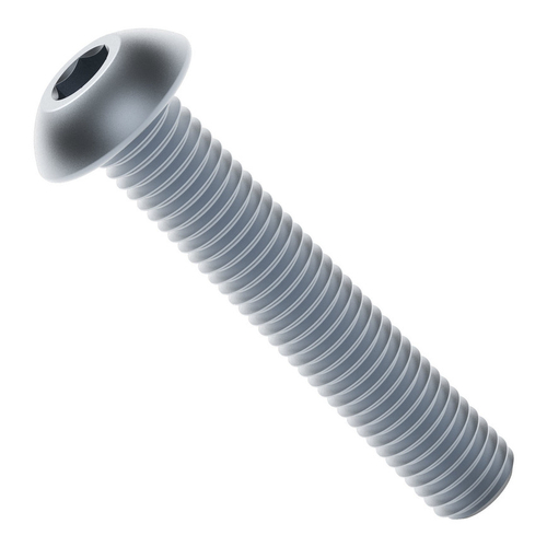 2802 Series Zinc-Plated Steel Button Head Screw (M4 x 0.7mm, 22mm Length) - 25 Pack