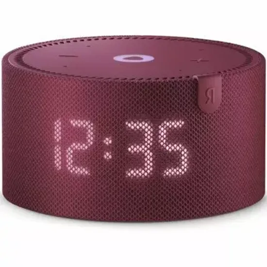 Умная колонка Яндекс Новая Станция Мини (с часами) с Алисой, красный гранат