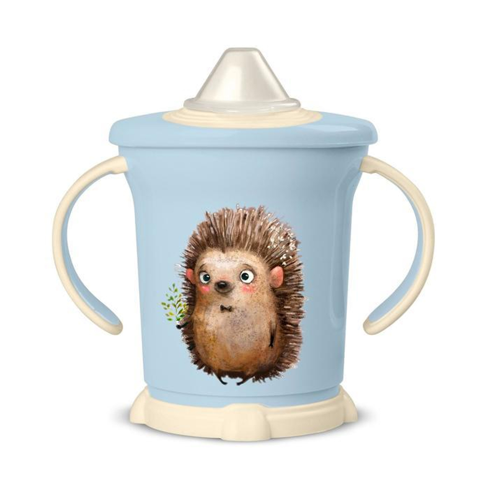 4070350 Поильник с ручками, мягкий носик, 270 мл, цвет светло-голубой