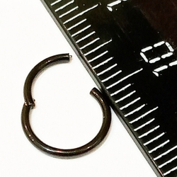 Кольцо-кликер с замком 8 мм толщиной 1,2 мм для пирсинга. Медицинская сталь, титановое черное покрытие