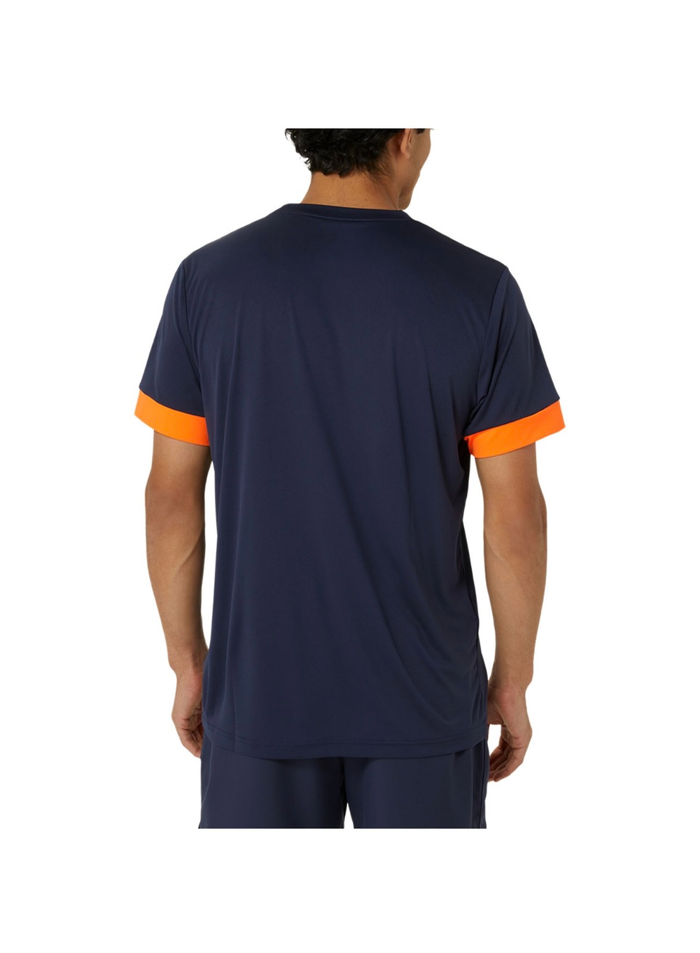 ASICS, MEN COURT SS TOP, MIDNIGHT/SHOKING ORANGE, , M