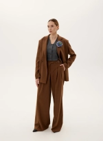 Жакет двубортный, коричневый