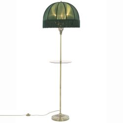 Citilux Базель CL407932T Торшер бронза со столиком и зелёным абажуром