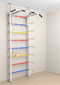 Шведская стенка Sv Sport враспор (Турник стандарт/Канат/Kольца/Лестница)