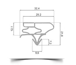 Уплотнитель холодильника Samsung RS20NRSV side by side м.к 1535*420 мм по пазу (035/003 АНАЛОГ)