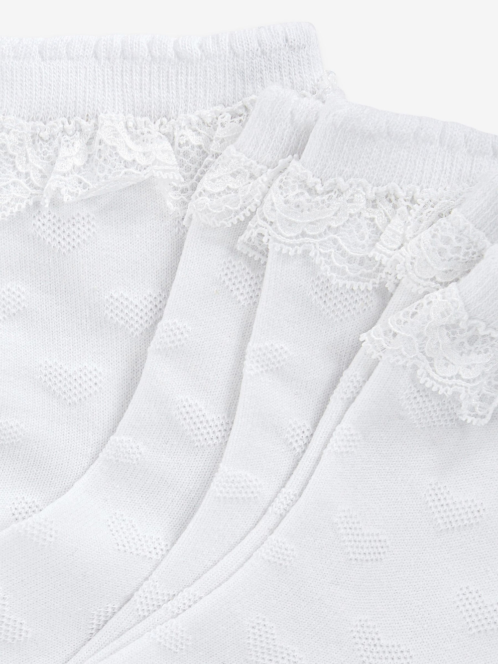 Носки хлопковые с рюшами для девочки Next 679-162, 5 шт., Белый