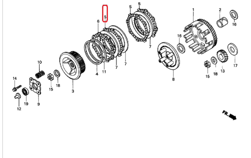 22201-KBW-900. DISK, CLUTCH FRICTION