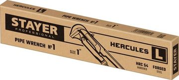 STAYER Hercules-L, №1, 1″, 330 мм, трубный ключ с прямыми губками (27331-1)