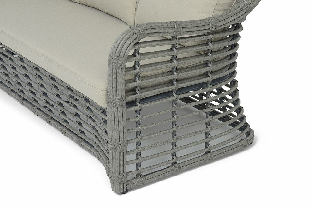 "Ницца" диван из искусственного ротанга трехместный, цвет серый