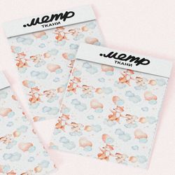 Ткань мембрана лисята акварельные