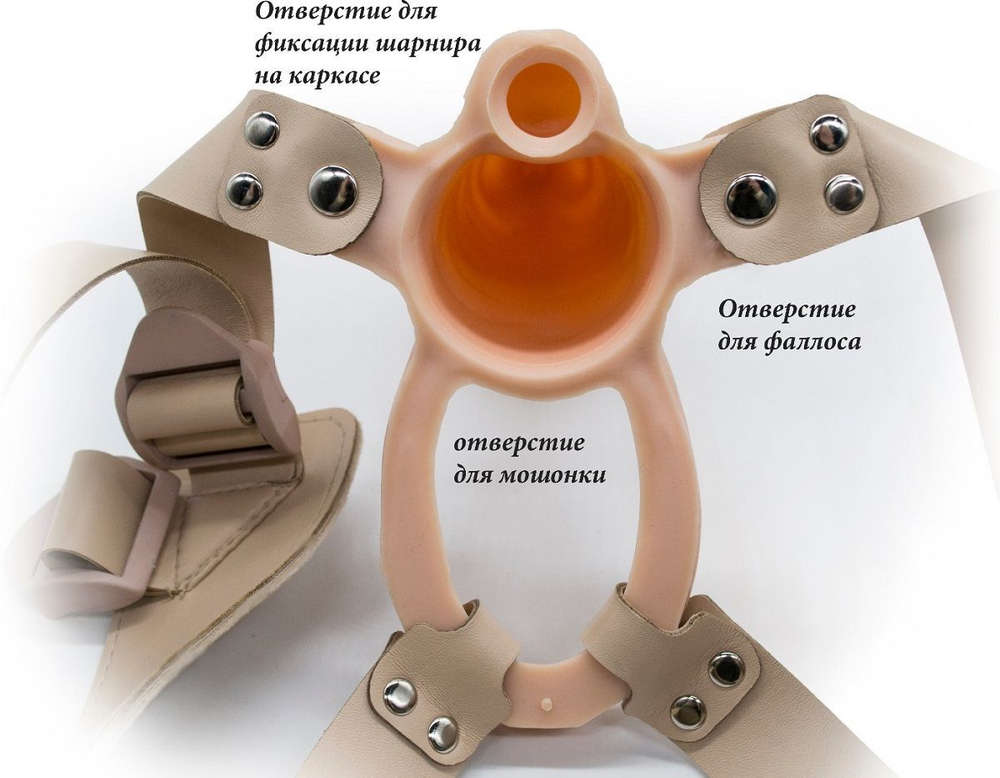 Телесный фаллопротез MEN STYLE с анальным стимулятором - 17,5 см. (Цвет: телесный)