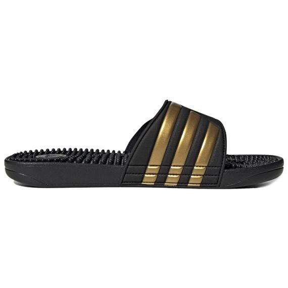 Adidas Adissage Slides 'Black Gold Metallic'
