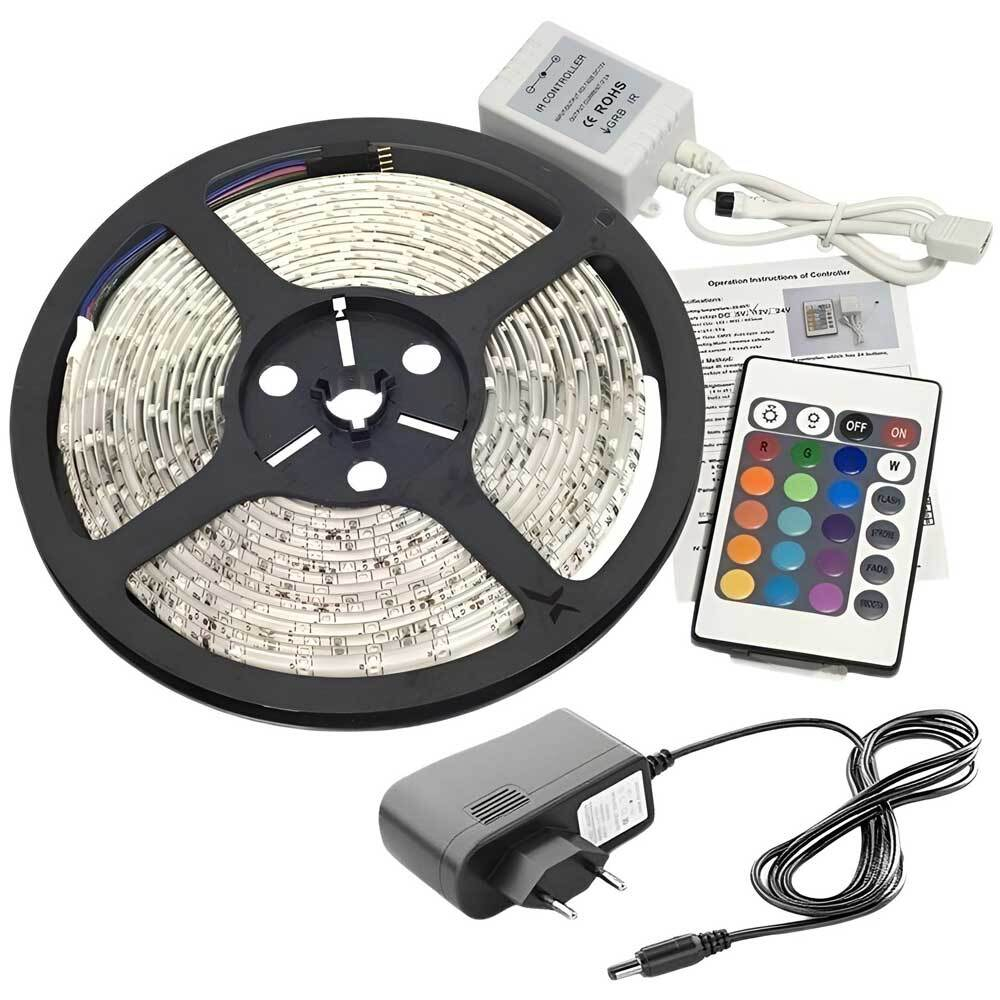 Лента светодиодная 300 ламп 5м 300, с пультом, мультицвет, LG-4-6