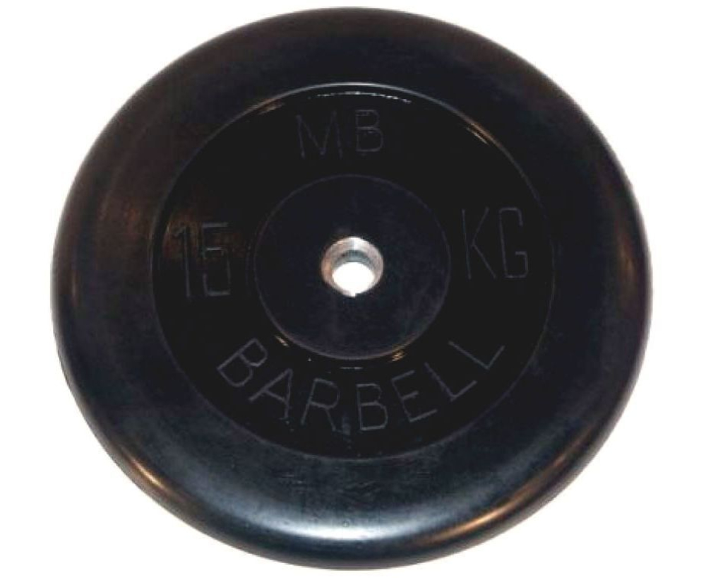Диск обрезиненный BARBELL MB (металлическая втулка) 15 кг / диаметр 26 мм