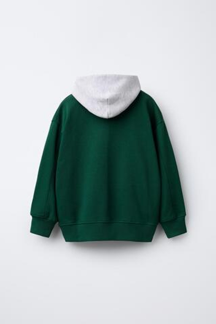 ZARA ХУДИ С КАПЮШОНОМ, ЗЕЛЕНЫЙ