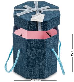 WG-82-D Коробка подарочная «Многогранник» цв.синий