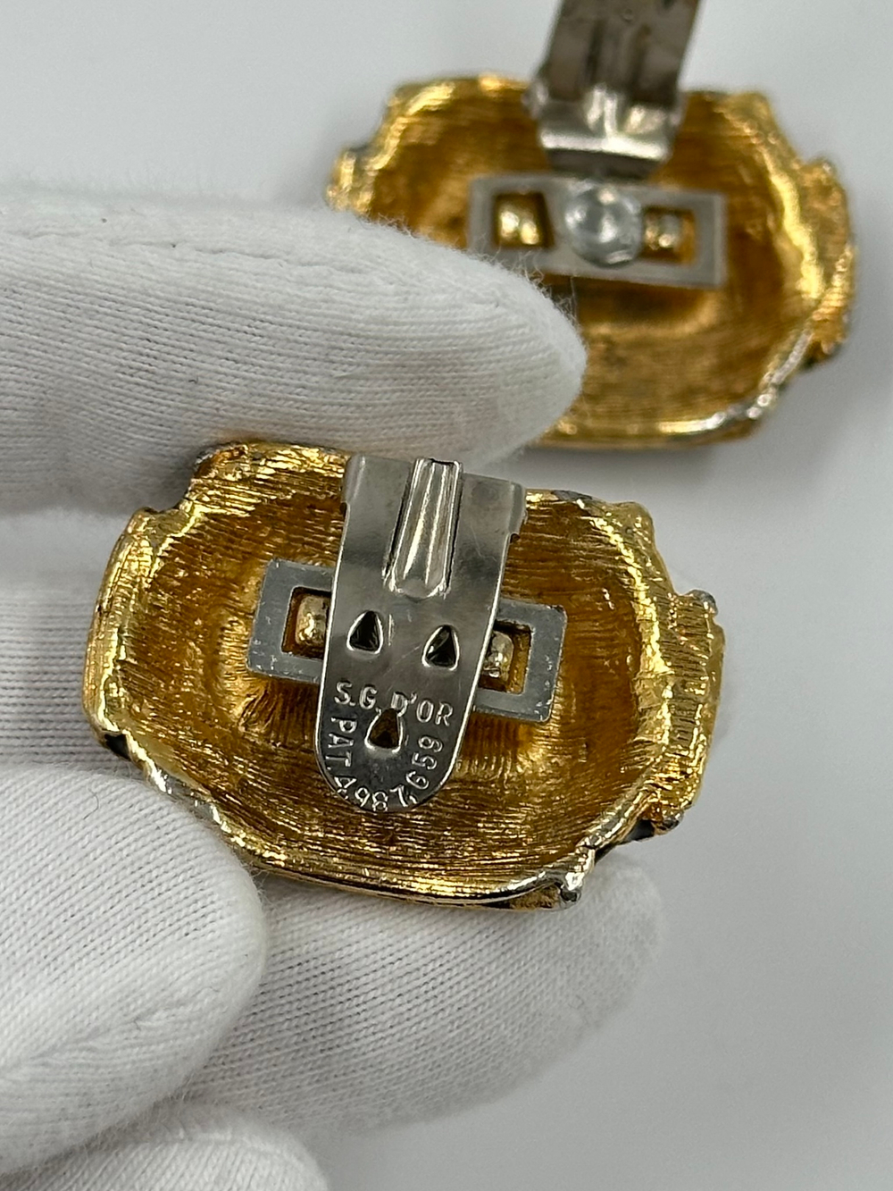 Клипсы для обуви с чёрной эмалью S. G. D’OR
