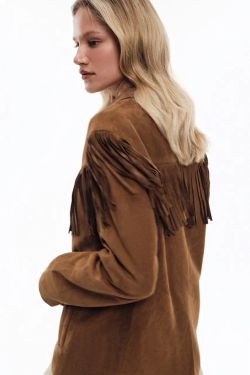Жакет из замши c бахромой ((This is Texas)), кэмел