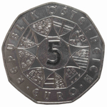 5 евро. Расширение Евросоюза. Австрия. 2004 год. Серебро. UNC