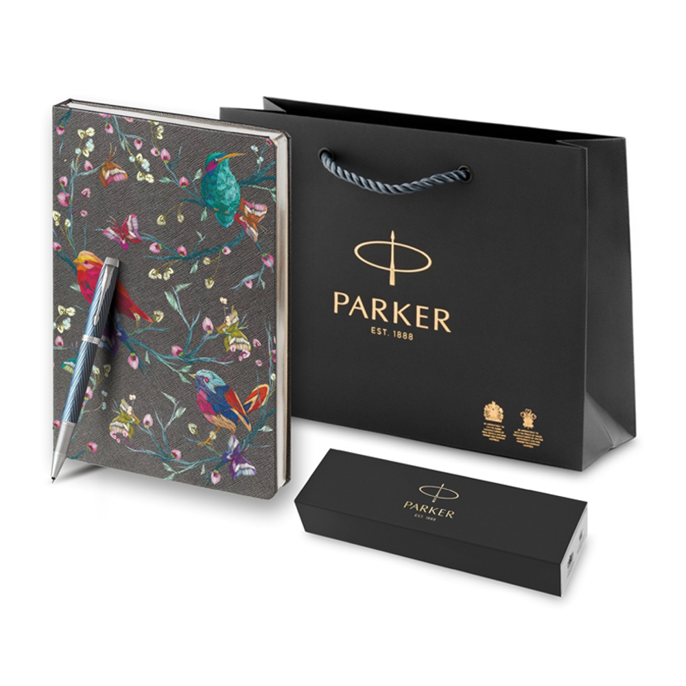 Подарочный набор: Ручка роллер Parker IM + ежедневник, серый