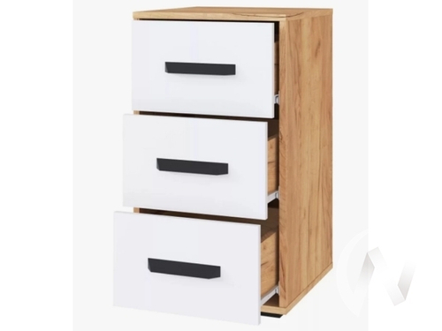 Тумба с ящиками МС Квартет-13 (дуб крафт золотой/белый)