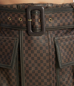 Кожаная юбка Balmain - коричневый(BF0LB911 LC79)