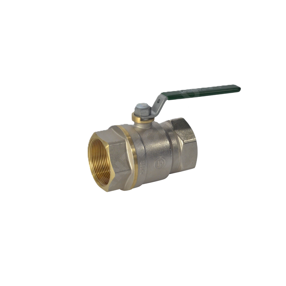 Кран шаровой латунь хром R250W Ду 50 Ру42 ВР рычаг зеленый Giacomini R250WX028