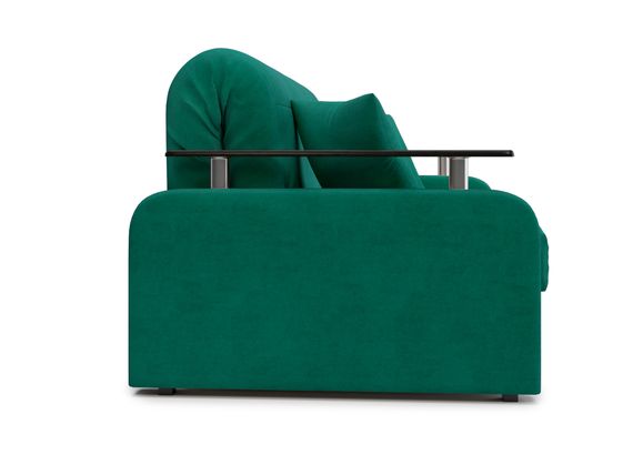 Диван Денвер 1,2 - Velutto 33 изумрудный/ коричневая накладка
