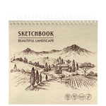 Скетчбук А6 80л., "Ландшафтные наброски", 80 г/м2, Проф-Пресс, цвет.спираль, ламинация, жёсткая подложка, белый офсет