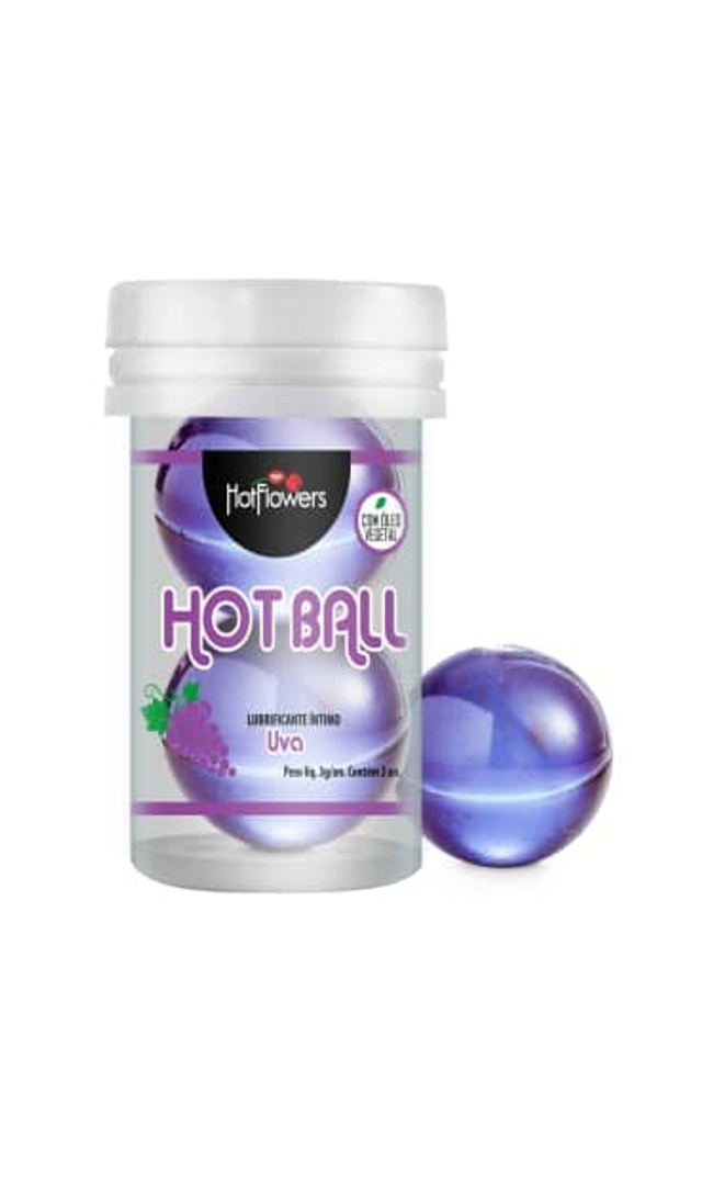 Интимный гель AROMATIC HOT BALL на масляной основе в виде двух шариков с ароматом и вкусом винограда