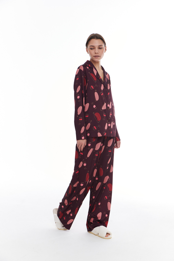 Шелковые брюки с бокалами