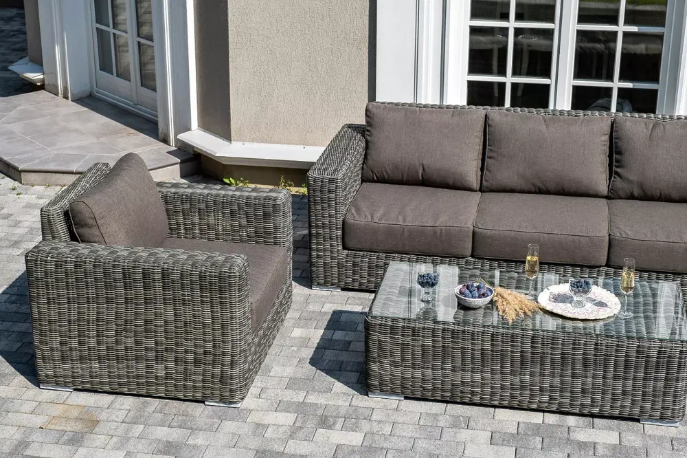 "Боно" лаунж-зона из искусственного ротанга, цвет графит