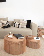 Набор Elmima из 2-х столиков из 100% ротанга с натуральной отделкой Ø 66 см и Ø 55 см