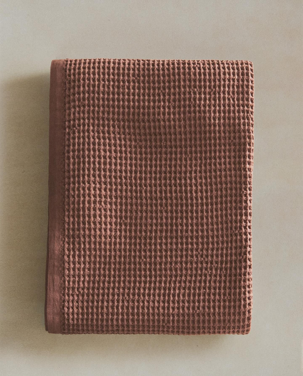Zara Home - Хлопковое вафельное банное полотенце, розовый, 90х150 см