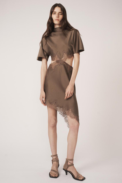 ZARA БОСОНОЖКИ НА КАБЛУКЕ ИЗ КОЖИ - THE ITEM ZARA WOMAN, СЕРО-КОРИЧНЕВЫЙ