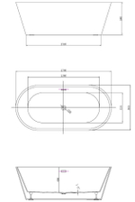 Ванна акриловая Vincea VBT-4291-1700, 1700*800*580, цвет белый, щелевой перелив