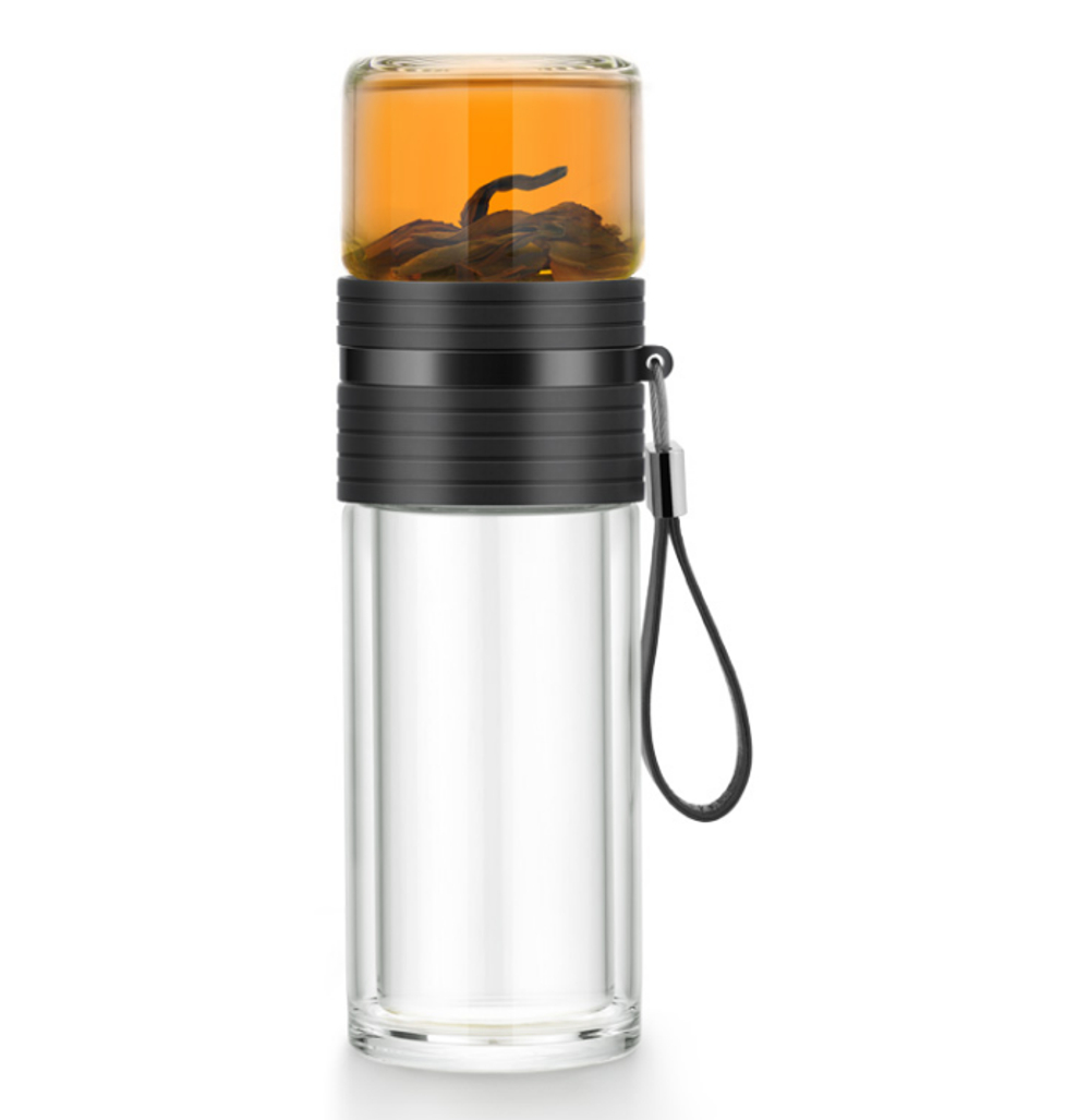 213042 Бутылка для заваривания SAMADoyo "C-001A" ниж.колба-238мл, верх. колба-170мл, черный/стекло