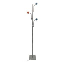 ULM-T641 3x2W-3000K CHROME MULTICOLOR Торшер напольный светодиодный. c регулировкой наклона. с линзами. Сменные светофильтры в-к. Механический выключатель. Металл. Хром. ТМ Uniel