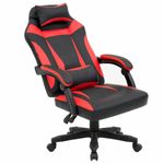 Кресло компьютерное CROMEX "Start GM-105", две подушки, экокожа, черное/красное, 532957