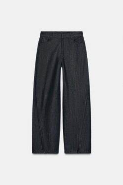 ZARA ДЖИНСЫ-БАЛЛОНЫ ZW COLLECTION, СЕРЫЙ