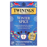 Twinings, Ароматизированный травяной чай, зимние специи, без кофеина, 20 чайных пакетиков, 40 г (1,41 унции)
