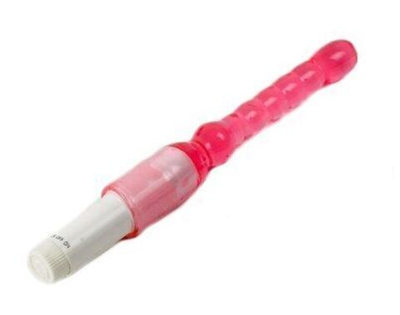 Красный анальный стимулятор с вибрацией - 23,5 см. (Цвет: красный)