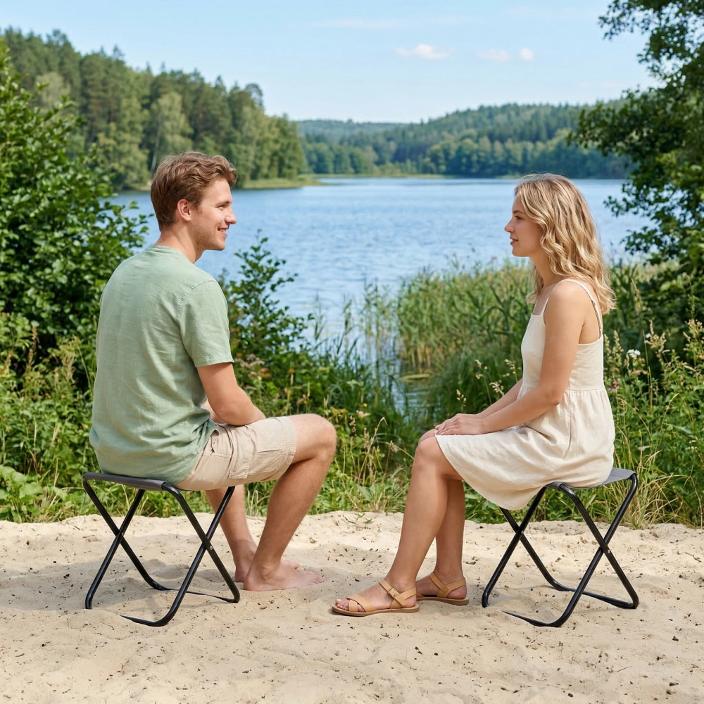 Табурет складной «Кондор» О-образный, 27*31*34 см, до 90 кг, серый