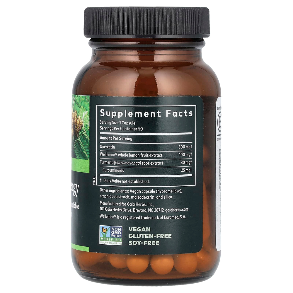Gaia Herbs, Quercetin Synergy, 50 веганских капсул