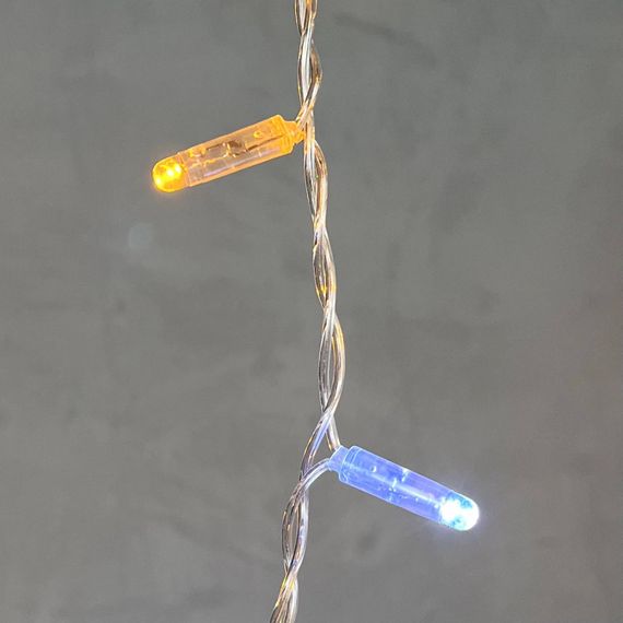 Светодиодная бахрома с колпачком 3,1*0,5 м., 120 желтых LED ламп, мерцание, прозрачный провод ПВХ, IP65, LTC (PIL120BLWCAP-10-2Y)