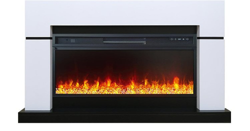 Каминокомплект Lindos V42 SFT (Разборный) - Белый с черным (Ширина 1470мм) с очагом Vision 42 LED