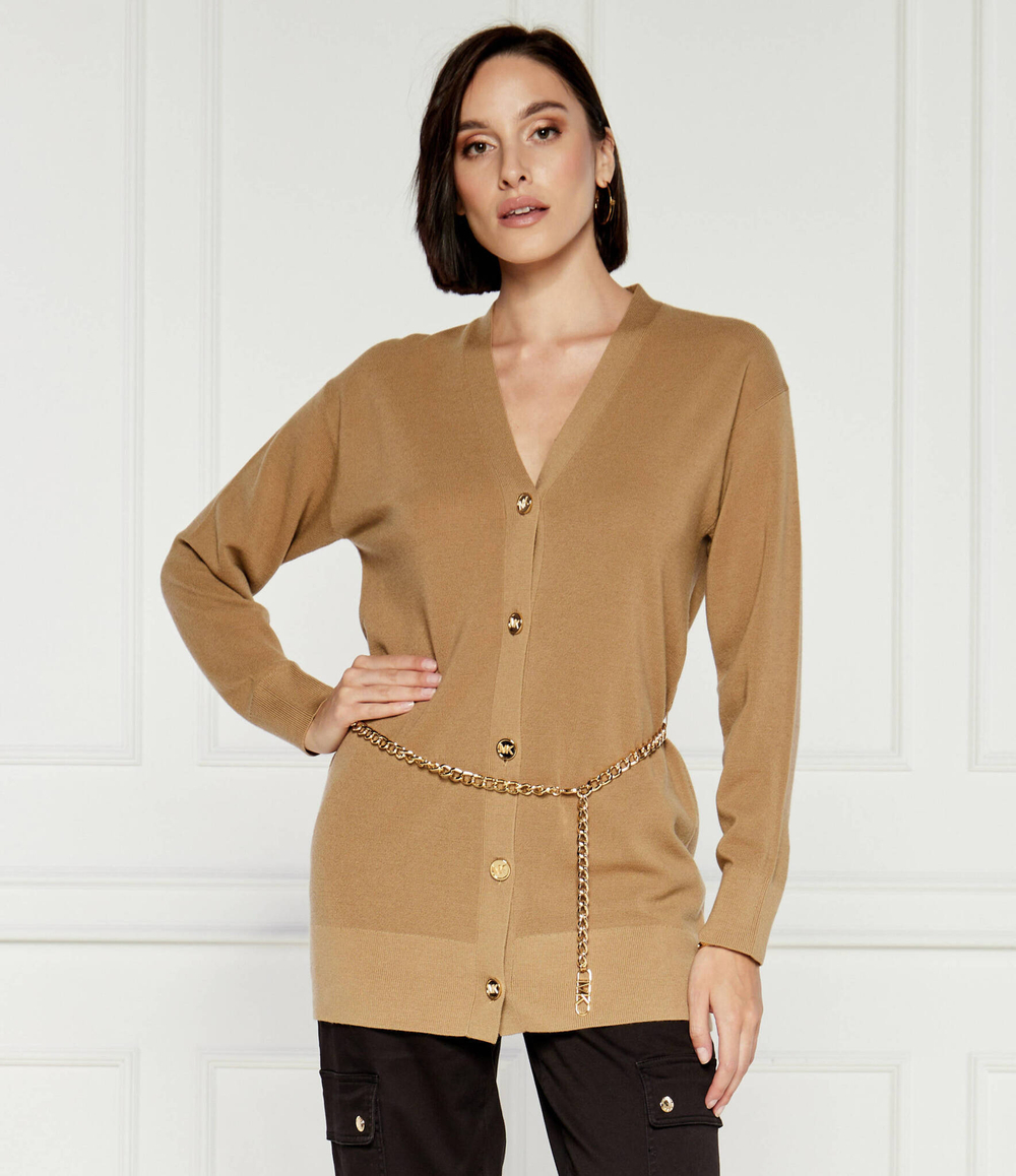 Хлопковый кардиган Michael Kors - бежевый(MF360O24VR)